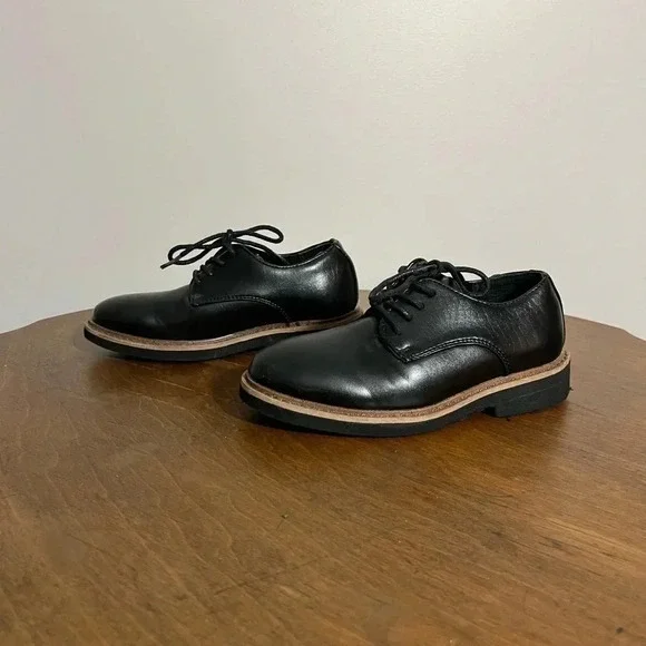 Harper‎ Canyon Boys Black Leather Dress Shoes 11M