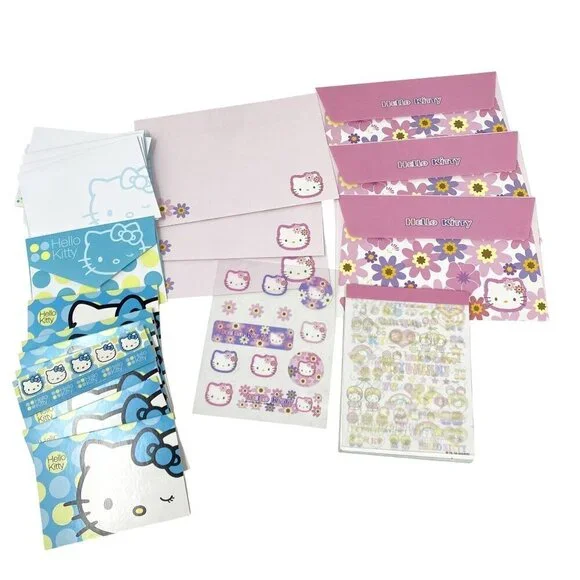 Sanrio Hello Kitty And Mimmy Stationery Bundle Envelopes Stickers Notepad Cards