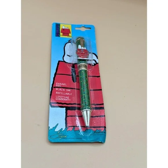 Vintage Peanuts Snoopy Christmas Enamel Pen Sealed Stylus 56999PP
