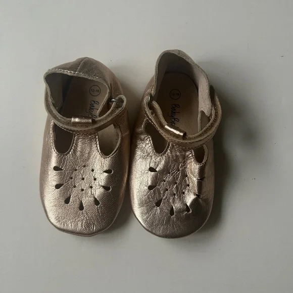 Baby Boden 12-18M Baby Girl Mary Jane Shoes Metallic Gold
