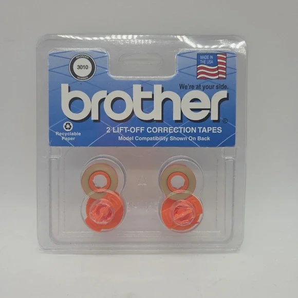 Brother 3010 Two Spool Lift-off Correction Tape 2 Pack BRT3010 Tapes Printer