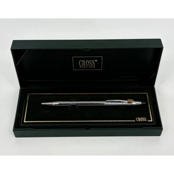 Cross Chrome Ballpoint Pen 3502 Writing Instrument with Box Company Logo