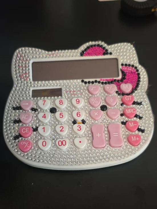 Hello Kitty Pink & White Bling Calculator