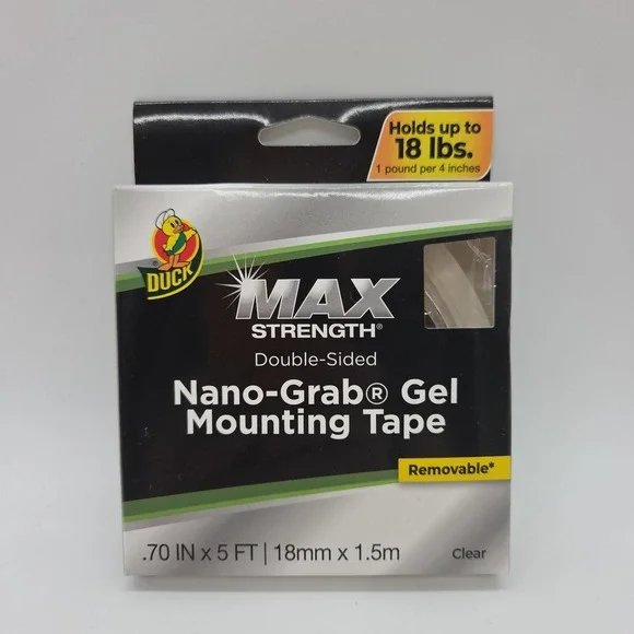 NEW Duck Max Strength Nano - Grab Gel Mounting Tape Double Sided Removable