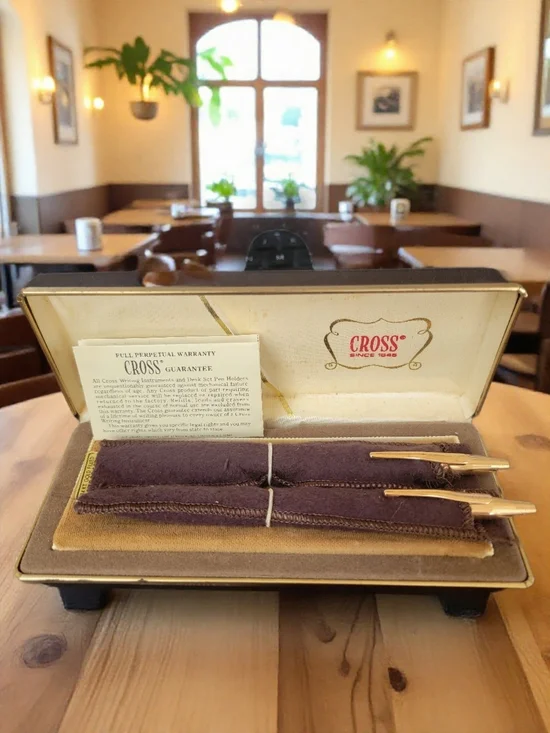 Cross Vintage Gold-Tone Pen & Pencil Set - Lifetime Mechanical Guarantee
