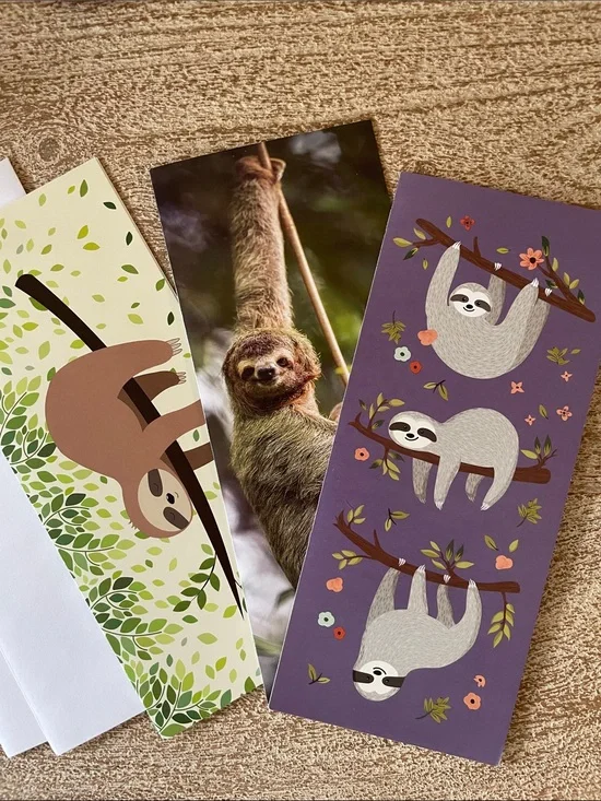 Trio of sloth cards