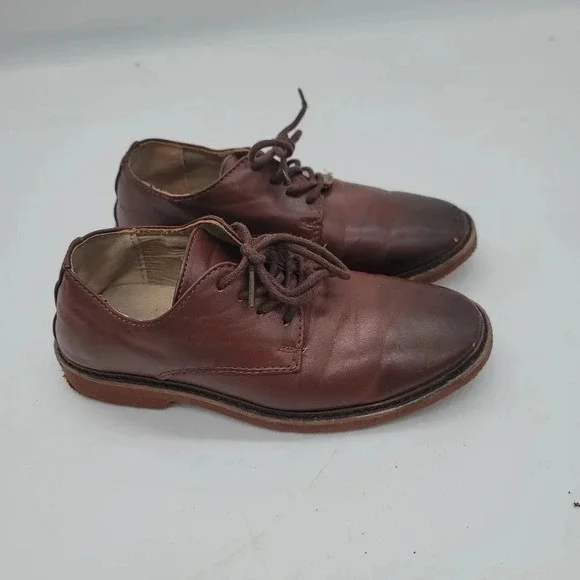 Deer Stags Denny Dress Shoes Boy's Brown Lace Oxford Church Sz 1