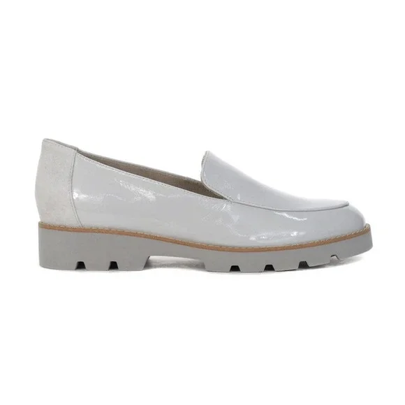 Vionic Women's Kensley Vapor Crinkle Patent Leather Loafers Gray Size 6‎