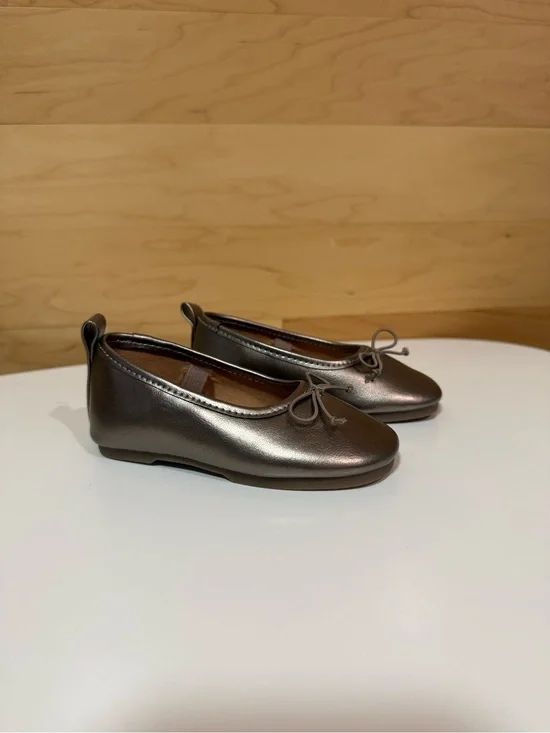 Zara Girls Metallic Bronze Ballet Flats