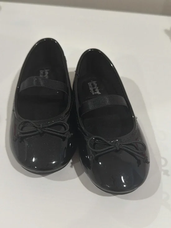 jumping beans Black Patent Mary Jane Flats with Bow