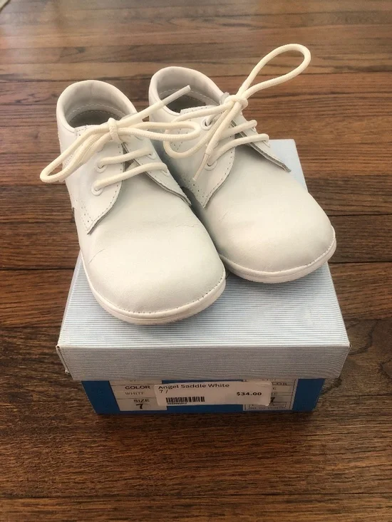 Angel Baby Toddler Saddle Shoes, White, Size 7