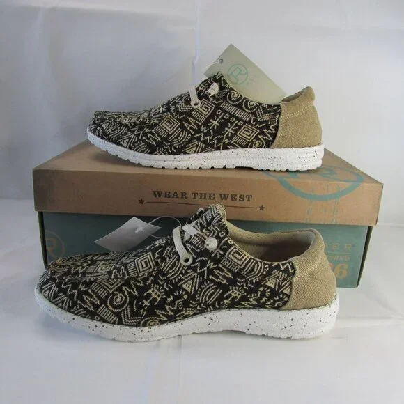 Roper Women's Hang Loose Loafer Casual Shoe - Black/Tan Aztec