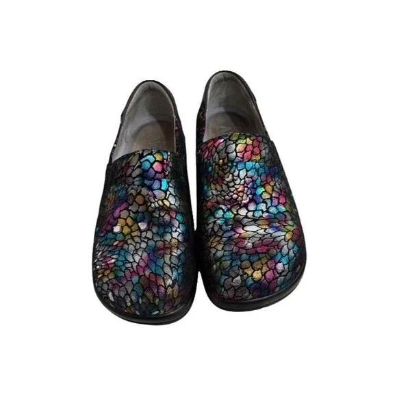 Alegria Womens 38/US 8-8.5 Keli Rainbow Minnow Work Slip-On Shoes  Kel-459