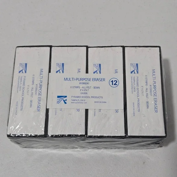Pyramid School Products Multi-Purpose All Felt Eraser 12 Pack 1099241 Sewn 5x2x1