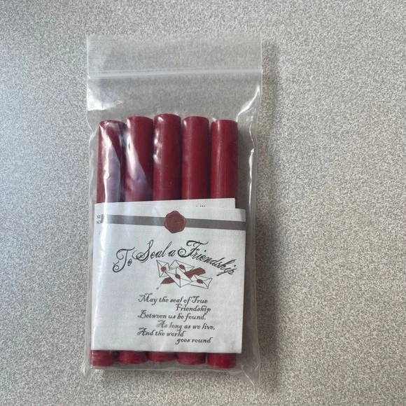 Red Mailable Glue Gun Sealing Wax Sticks‎ for Wax Seal Stamp Qty 5