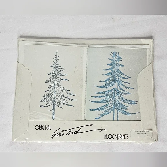 Gwen Frostic Original Block Prints Stationery Set Vtg Michigan Nature Trees NOS