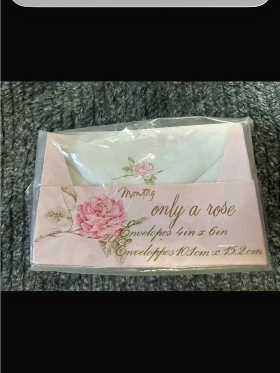 MONTAG (MEAD) 1979 Vintage ‘Only a Rose’ Pink Floral Envelopes – New Old Stock
