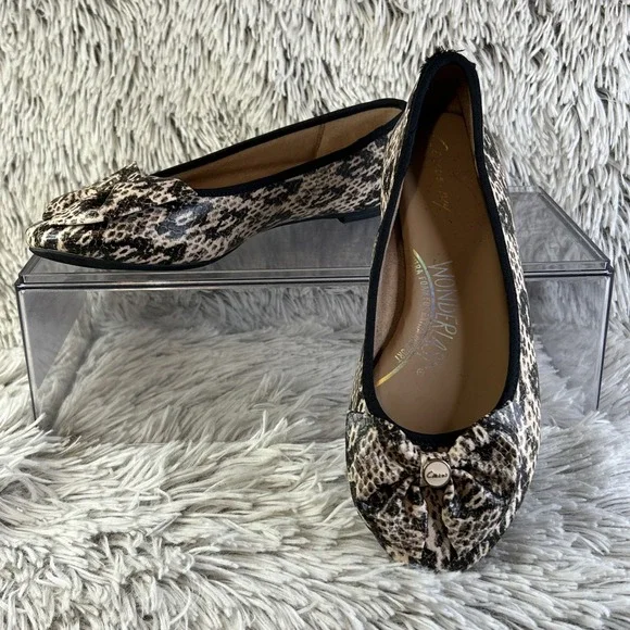 Circus Sam Edelman Wonderlast Ballet Flats Women 6 Extra Foam‎ Animal Print Bow