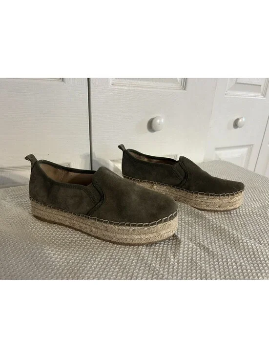 Sam Edelman Suede Espadrilles Olive Green Size 6 M Excellent Condition No Box