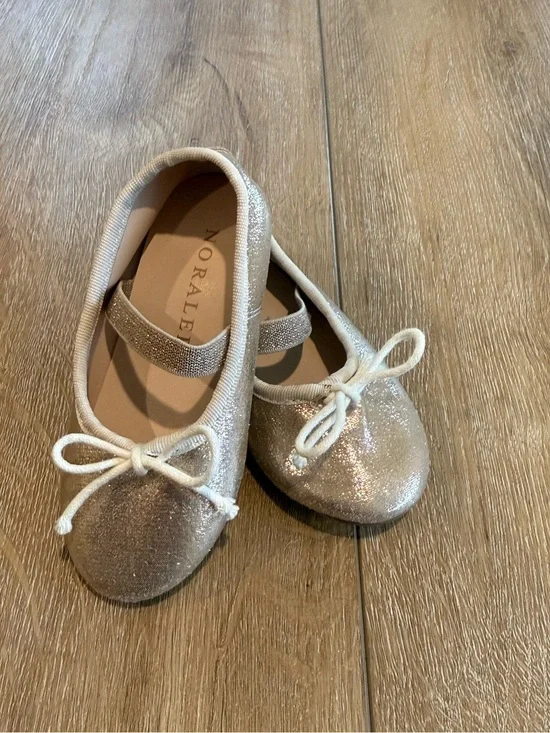 Noralee Girls' Glitter Mary Jane Ballet Flats in Champagne