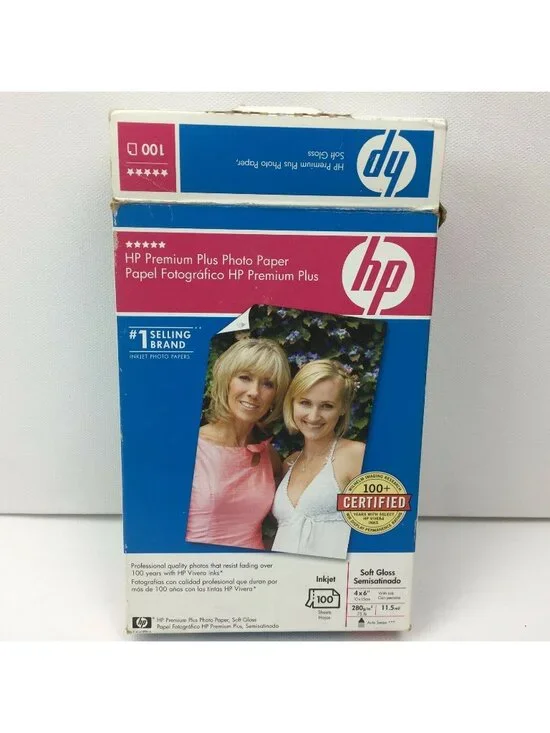 HP Inkjet Photo Paper Q6564A  4x6 Premium Plus Soft Gloss Printer 62 Sheets