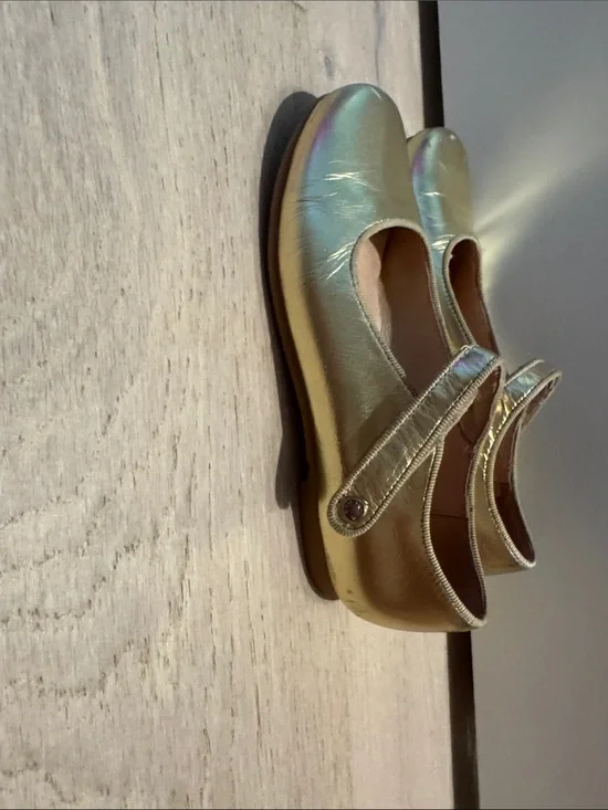 Jacadi Gold Metallic Mary Jane Dress Shoes for Kids