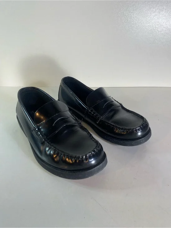 Sperry Top Sider Boys Colton Black Leather Original Penny Loafers Size