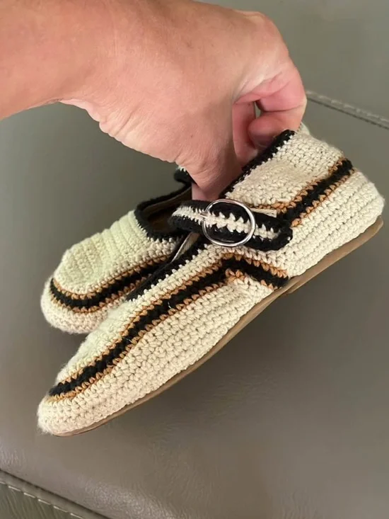 Zara Crochet Mary Jane Shoes Size 25