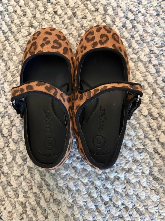 Cat & Jack Leopard Print Mary Jane Shoes - Brown & Black