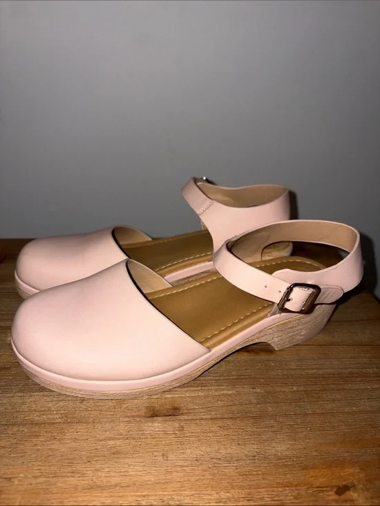 Cat & Jack Pink Ankle-Strap Kids Clog Shoes 3 Girls