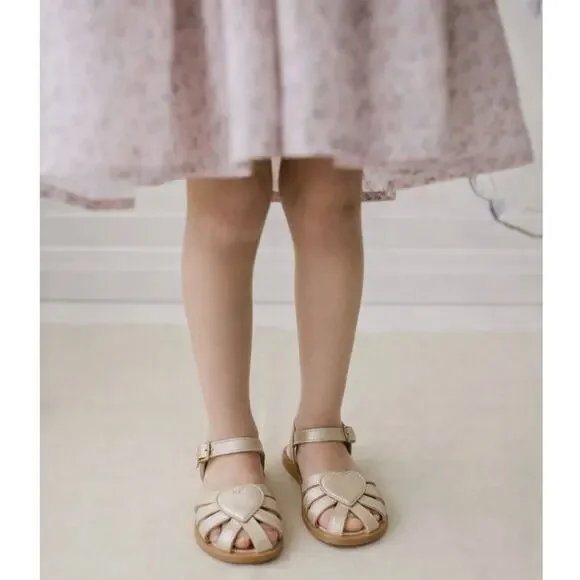 Jamie Kay petite Matte Gold Heart Sandal Flats – EU30 | UK12 | US12.5