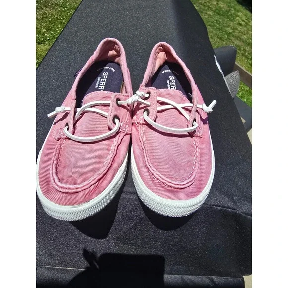 Sperry Top-Sider Crest Vibe Pink Canvas Boat‎ Shoes Womens 6 STS81177