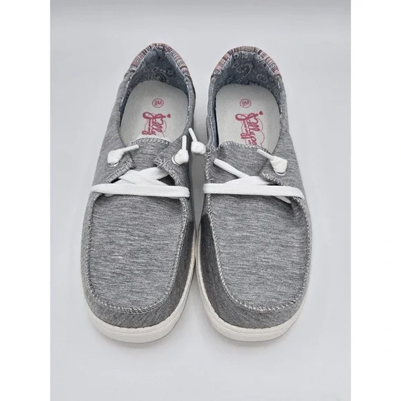 Jellypop Los Angeles Casual Canvas‎ Boat Shoes Gray Comfort Slip-On Loafers
