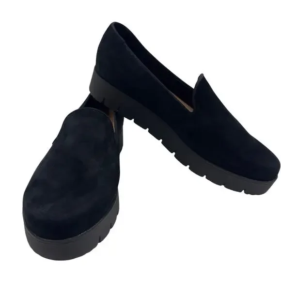 Easy Spirit Black Suede Onward Comfortable Slip On Loafers Women's Size 7.5W