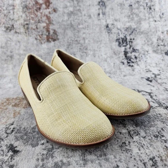 Earth Edna 2‎ Slip On Loafer Shoes Womens 7.5 Yellow Woven Textile Beach Comfort