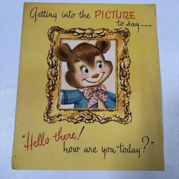 Vintage Pop Up Birthday Greeting Card Bear Die Cut Anthropomorphic Cub Decor Art