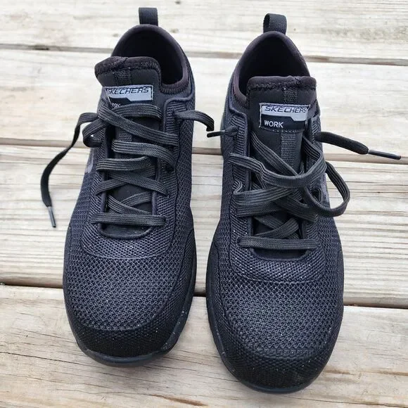 Skechers Womens Bulklin- Balran Black Comp Toe Work and Safety Shoes Size 8