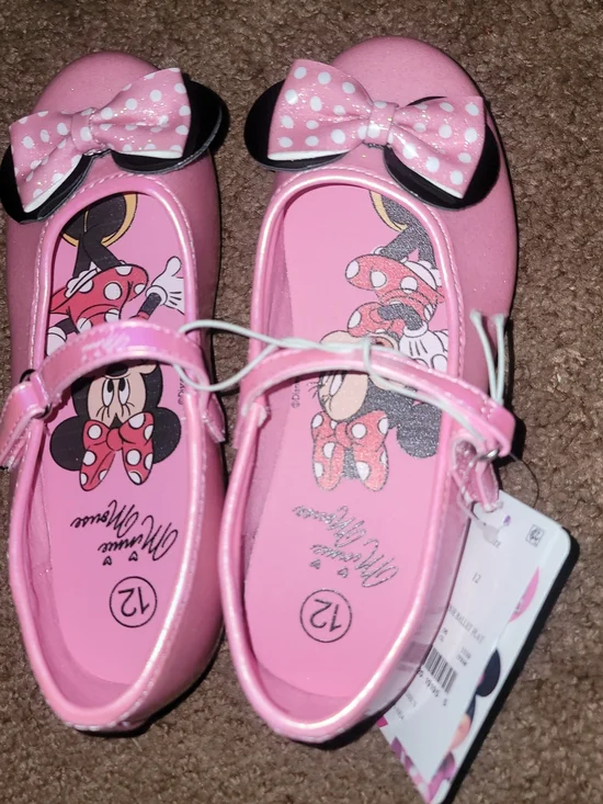 Disney Pink Minnie Mouse Bow Mary Jane Shoes
