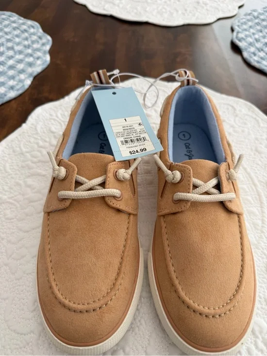 Cat & Jack Kids Tan Suede Boat Shoes
