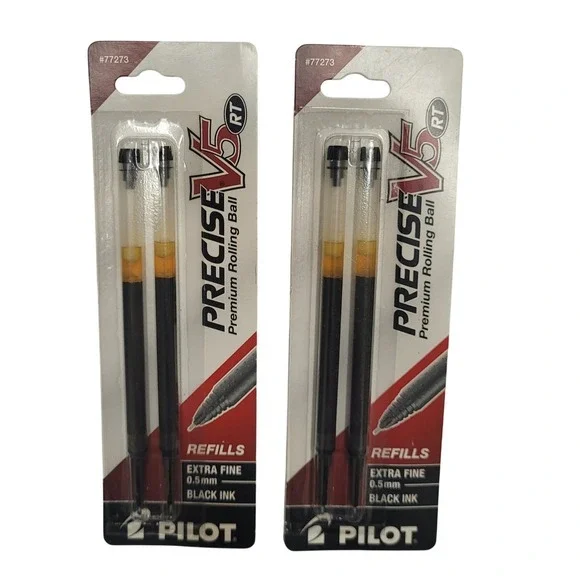 Pilot Precise V5‎ RT Refills Extra Fine 0.5mm Black Ink 2-Pack