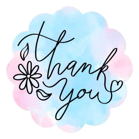 Floral Thank You Stickers for Shipping Adhesive Labels for small business 2