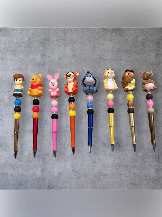 Pooh and Friends Handmade Topper Ballpoint Pen Set - Assorted Colors adorable