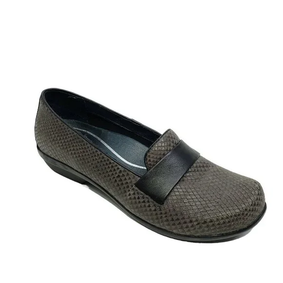 Dansko Loafers Oksana Marseille Casual Walking Shoes Snakeskin Print Size 37 6.5