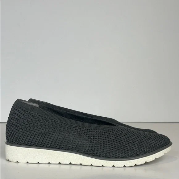 Eileen Fisher Heaven Gray Stretch‎ Knit Slip-On Wedge Ballet Flat SZ 7.5