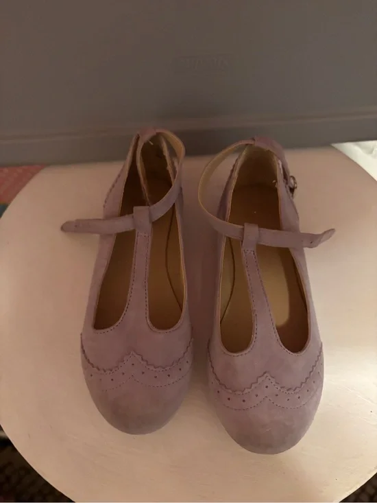 Janie and Jack Lavender T-Strap Suede Mary Jane Shoes