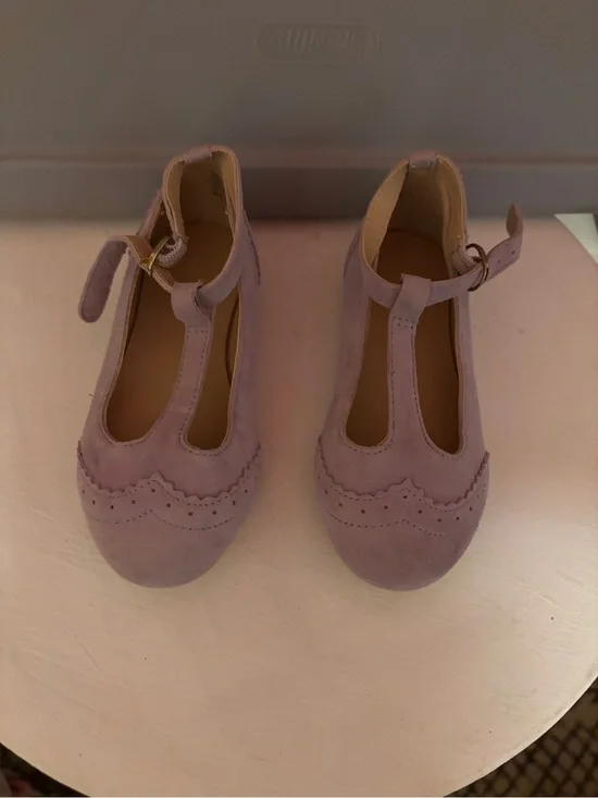 Janie and Jack Lilac T-Strap Brogue Kids Shoes