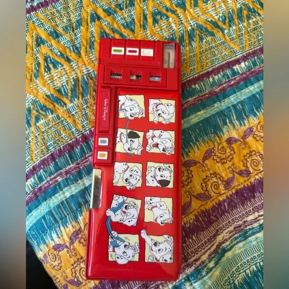 Vintage Walt Disney 101 Dalmatians Pencil Case Buttons & Compartments