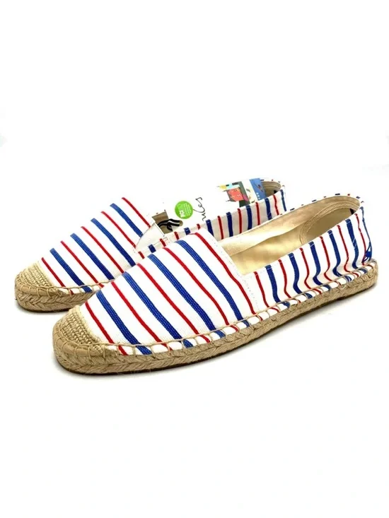 Joules Shelbury Striped Espadrille Flats Women’s Size 10 Canvas Slip On Nautical