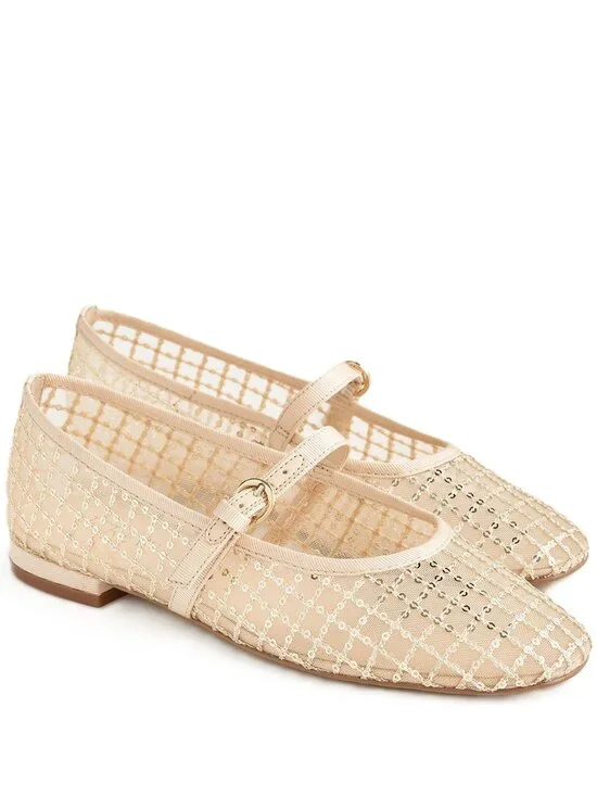 NEW-6.5,7,7.5,8,9-J.Crew Factory Sequin plaid Mary Jane flats