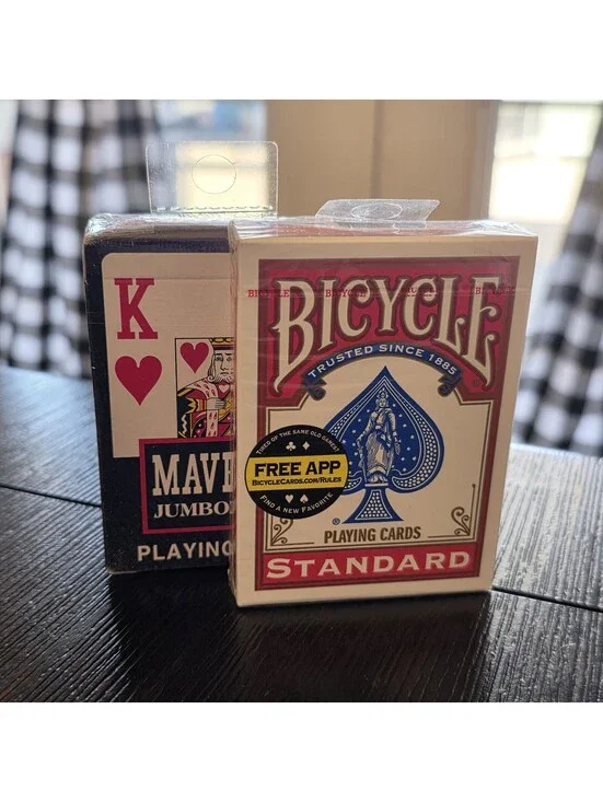 Bicycle Maverick Playing Cards Lot Of 2 Sealed Standard Jumbo Index Red Blue New